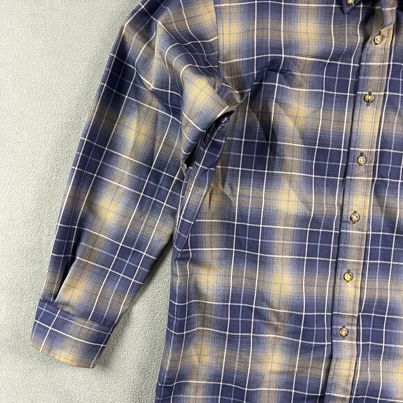 Sir Pendleton Shirt Mens Medium Purple Long Plaid Button Down Wool Casual - Picture 4 of 9